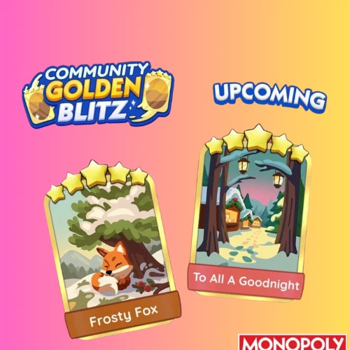 Pegatinas Monopoly GO 1⭐- 6⭐Frosty Fox y To All A Good Night, Golden Blitz Foto 1 de 1