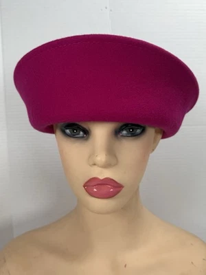 Sombrero clásico vintage Mr John 100 % lana rosa magenta hecho en EE. UU. Foto 1 de 4