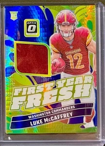 2024 Donruss Optic Luke McCaffrey RC First Year Fresh Mem Relic - Commanders - Picture 1 of 2