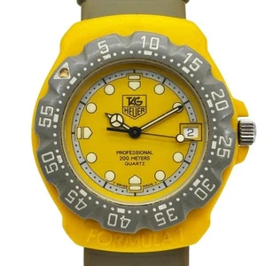 TAG HEUER Formula 1 382.513 Yellow Dial Date 200m Quartz Watch from JP - Picture 1 of 13
