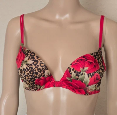 Sutiã Victoria's Secret vintage floral multicolorido acolchoado tamanho 34B - Imagem 1 de 4