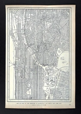 1917 Poates Map New York City Harlem Bronx Crotona Park  Washington Heights NY - Image 1 of 4