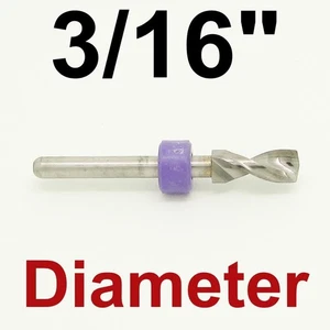 3/16" Drill Bit 1/8" Shank Solid Carbide One Piece - R/S - Picture 1 of 4