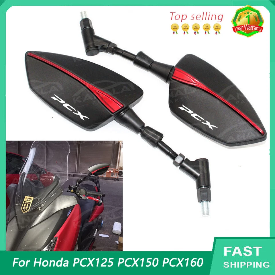 New Strom Thread Left Right Rear Rearview Mirrors For Honda PCX125 PCX150 PCX160 - Image 1 of 4