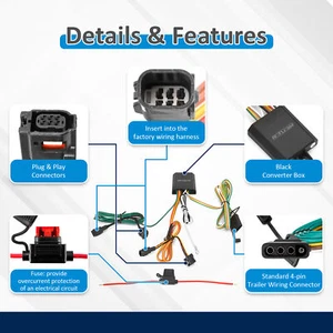 4 Pin Trailer Wiring Harness For Mazda CX-5 2017-2018 2019 2020 2021 - Picture 1 of 8