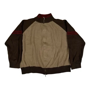Vintage Sideout Full Zip Fleece Knit Sweater Size XL Brown Y2K Surf Grunge - Picture 1 of 8