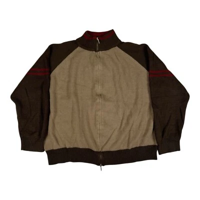 Suéter tejido polar cremallera completa lateral vintage talla XL marrón surf grunge Y2K Foto 1 de 4