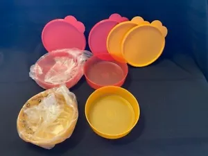 NEW Tupperware set of 4 Big Wonders Bowls - ORANGE/ROSE - FREE SHIPPING! - Picture 1 of 1