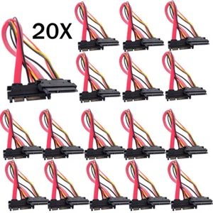 20PCS 15+7 Pin SATA HDD Extension Cable Data+Power Male to Female 19" / 50cm New - Picture 1 of 10