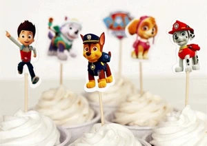 12x Paw Patrol Cupcake Toppers. Party Supplies Lolly Loot Bag Deco Bunting - Picture 1 of 1
