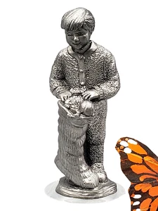 Michael Ricker signierter Junge & Weihnachtsstrumpf 1996 Zinnfigur 2884 - Bild 1 von 8