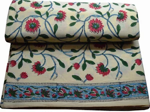 Cotton Fabric Hand Block Print Craft Indian Dressmaking Fabric By The yard F101 - Picture 1 of 6