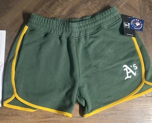 NEW Oakland A's Athletics New Era Green Pockets Tie Waist Sweat Shorts Women's S - Picture 1 of 3