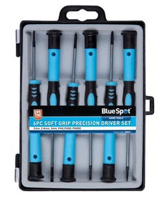 Juego de 6 destornilladores de precisión Blue Spot Tools manijas de agarre suave punta magnética - Imagen 1 de 8