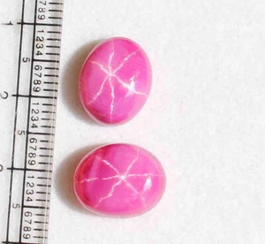 18.10 Ct Loose Gemstone Natural 6 Rays Red Star Ruby Oval Cabochon Pair Gemstone - Picture 1 of 4