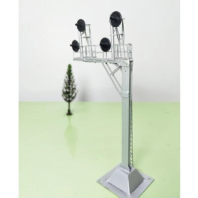 1 x HO scale searchlight cantilever signal tower metal 3-colors 2 tracks #CS22OF - Image 1 of 4