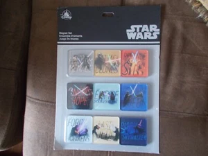 New Disney Store Star Wars 9 pc magnet acrylic set each w different lightsaber - Picture 1 of 4