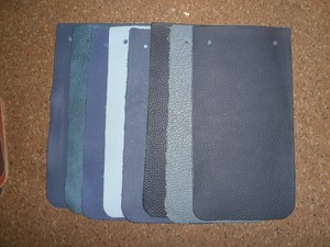 8 Häute, versch. blaue Farbtöne,Lederhaut,Lederreste