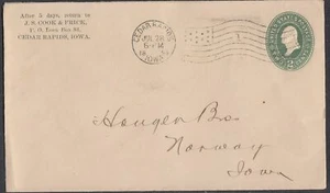 USA - 28.07.1898 Cedar Rapids, IA Flag Cancel - Bild 1 von 1