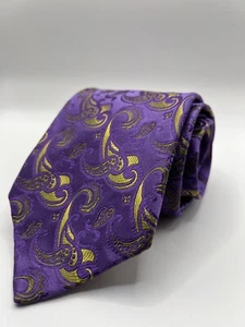 Robert Talbott Neck Tie NWT Geometric Paisley Best Of Class Purple Green - Picture 1 of 8