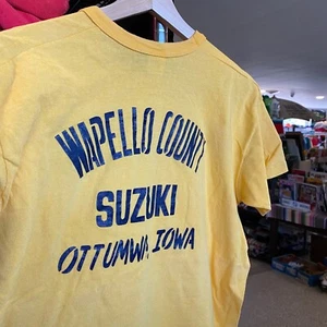 1970s Vintage TEAM SUZUKI T-shirt Retro Ottumwa Iowa Motorcycle Racing Tee - Picture 1 of 10