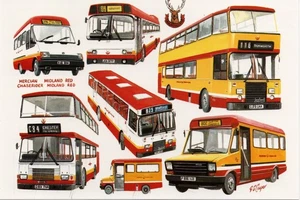 (cc25) Midland Red North vehicles in service during 1990 - Bus Postcard - Picture 1 of 2