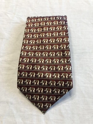 Corbata de seda con estampado de elefante KISSA para hombre animal novedad ropa de trabajo hecha en Corea Foto 1 de 4