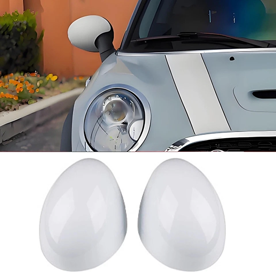 2X Cubierta de espejo de puerta blanca brillante para BMW Mini R55 R56 R57 R58 R59 R61 2007-2013 Foto 1 de 4