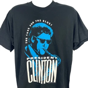 President Clinton Cure For Blues Mens Vtg T-Shirt size Large Sax Single Stitch - Picture 1 of 7