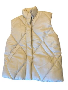 Chaleco acolchado Abercrombie & Fitch S cuero vegano tela resistente al viento y al agua re - Imagen 1 de 3