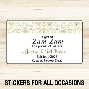 72 x ZAM ZAM personalisierte EID Mubarak Islam Ramadan Kareem Etiketten Aufkleber 1362 - Bild 1 von 4