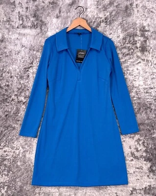 Nuevo vestido Boston Proper mediano para mujer azul claro cuello manga larga túnica Foto 1 de 4