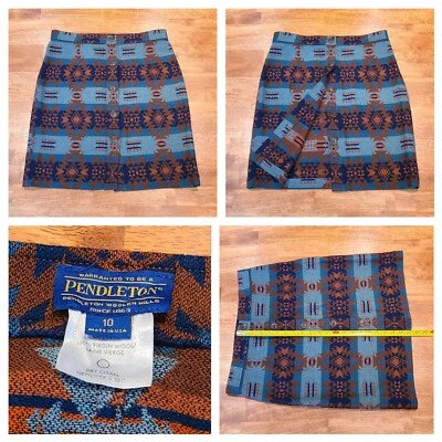 Falda Pendleton Azteca Suroeste Hecha en EE. UU. Talla 10 Lana Abotonada Foto 1 de 4