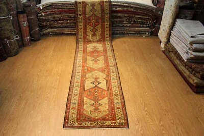 _ANTIGUO_SERAB_RUG_3'7" x 16' principios de 1900 coincide con Hamadan, Serapi, alfombras kurdas Foto 1 de 4