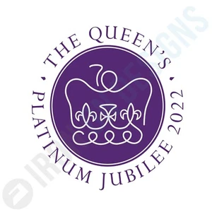 QUEEN'S PLATINUM JUBILEE LOGO - IRON ON TSHIRT TRANSFERS - A6 A5 A4 - Picture 1 of 5