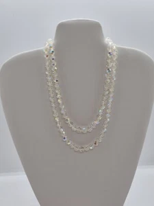 Collar Vintage Giuliano Fratti GM AB Vidrio Doble Hilo Cierre Elegante  - Imagen 1 de 11