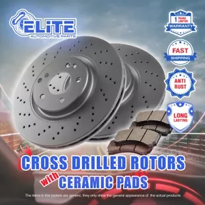 Front Cross Drilled Brake Rotors & Ceramic Pads for 2014-2017 Audi SQ5 3.0T - Foto 1 di 1