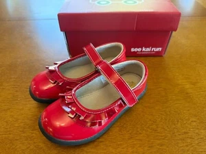 Toddler Girls See Kai Run Belle II Red Patent Leather Mary Jane Shoes, Size 10 - Picture 1 of 14