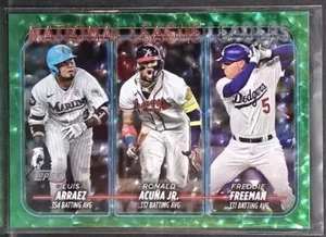 Freddie Freeman, Acuna, Arraez - 2024 Topps NL Leaders Green /499 - W.S. MVP - Bild 1 von 2
