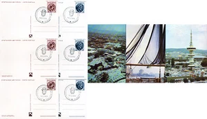 Grecia P59-60, 01-03, O, interi, 3 immagini ciascuna Fiera commerciale Salonicco - Foto 1 di 1