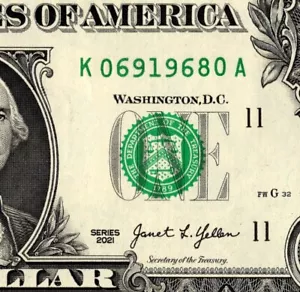 June or Sept 1968 Birthday note Fancy Serial Number One Dollar Bill K06919680A - Picture 1 of 11