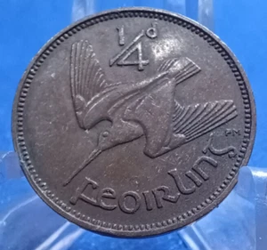 1935 Ireland Farthing ¼d, Nice Vintage Sliders!!! Bronze KM#1, Mintage 192,000 - Picture 1 of 8