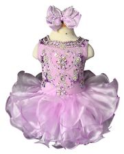 Crystals Stones Lilac Baby Kids Girl Toddler Girl Tutu Formal Pageant Dress G090