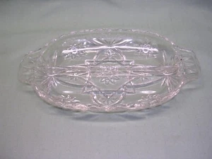 Pressed Glass, Clear, Split Oval Relish or Vegetable Dish - Picture 1 of 1