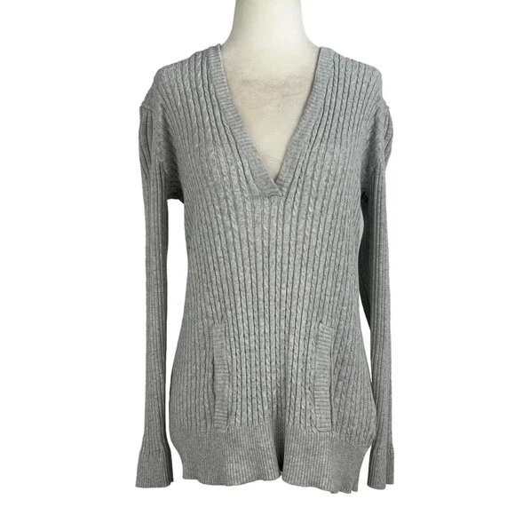 CARRIBBEAN JOE MUJER SUDADERA CON CAPUCHA SUÉTER TEJIDO GRIS TALLA MEDIANA Foto 1 de 4