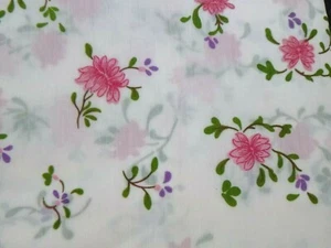 Tela de seda sintética sintética de colección James Thai Tetoron años 60 flores rosadas 37,5" x 4 yardas - Imagen 1 de 8