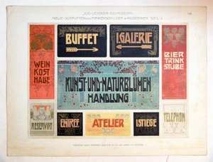 NEUE SCHRIFTEN und FIRMENSCHILDER im MODERN STIL 1, lithogr. Art nouveau Pl n°49 - Picture 1 of 1