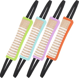 4 Pcs Dog Tug Toy Dog Training Fight Pillow Tough Jute Dog with 2 Handles Dog Tr - Picture 1 of 12