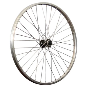 24 Zoll Fahrrad Vorderrad Aluminiumfelge Shimano HB-QC300 Nabe Disc CL silber - Bild 1 von 8