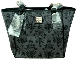 New Disney Dooney & Bourke Haunted Mansion Wallpaper Grey Janie Tote Bag Purse-C - Picture 1 of 5